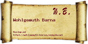 Wohlgemuth Barna névjegykártya