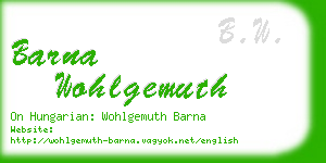 barna wohlgemuth business card